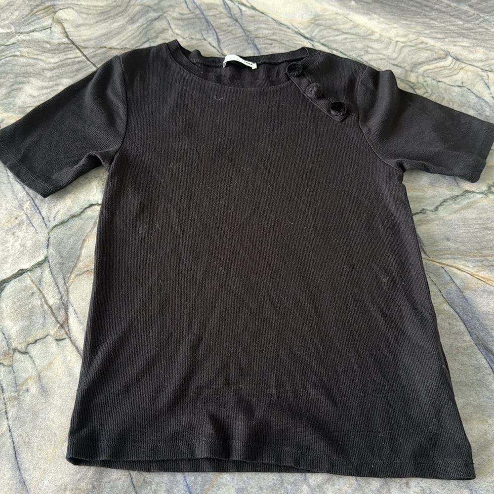 Zara Top with Velvet Button Detail on Front